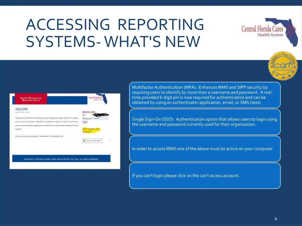accessing reporting systems what s new