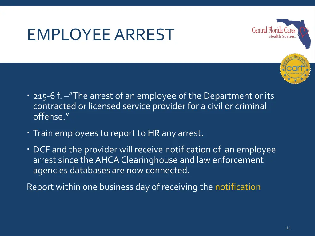 employee arrest