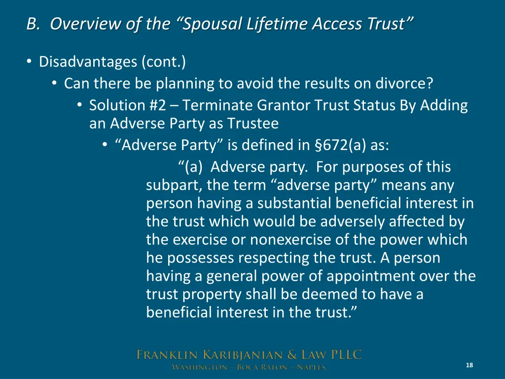 b overview of the spousal lifetime access trust 13
