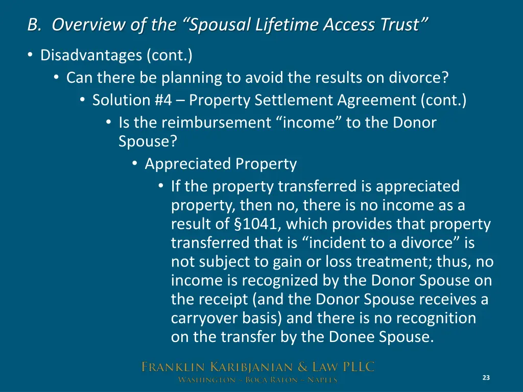 b overview of the spousal lifetime access trust 18