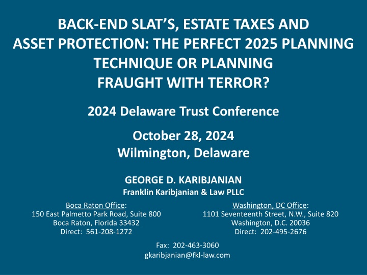 back end slat s estate taxes and asset protection