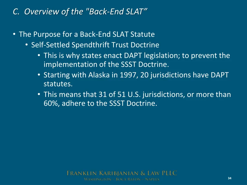 c overview of the back end slat 4