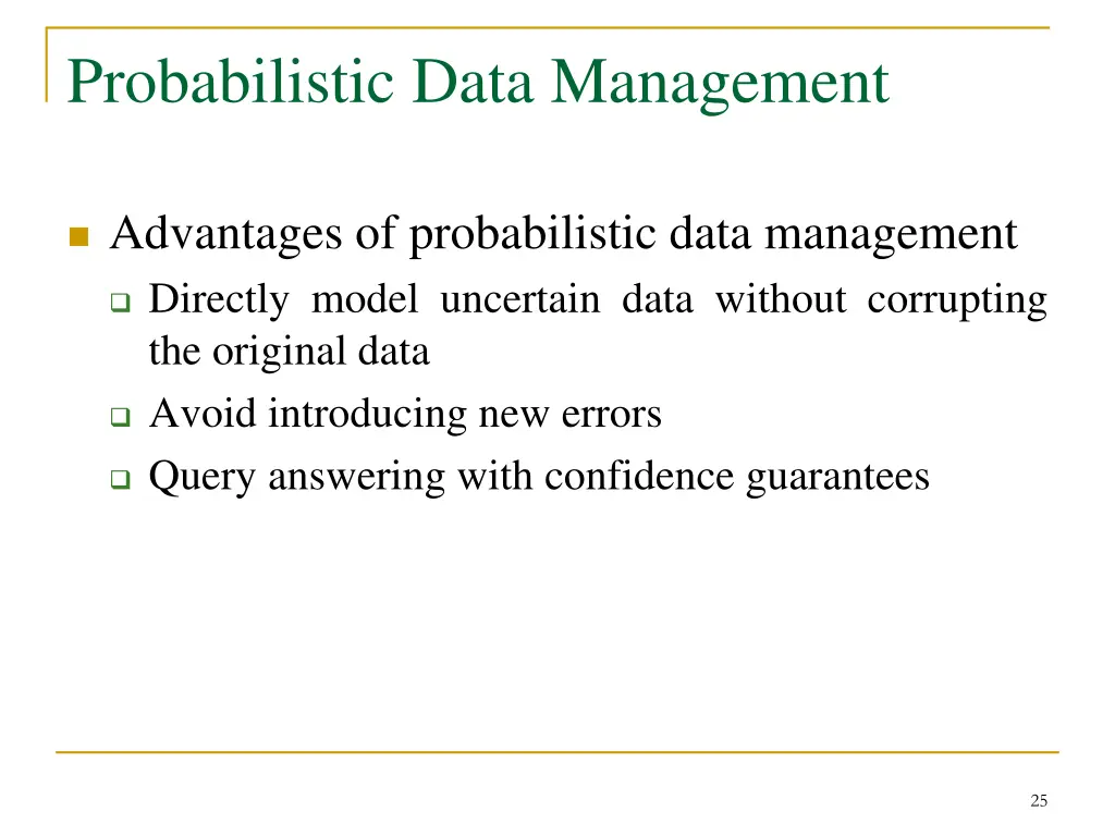 probabilistic data management 1