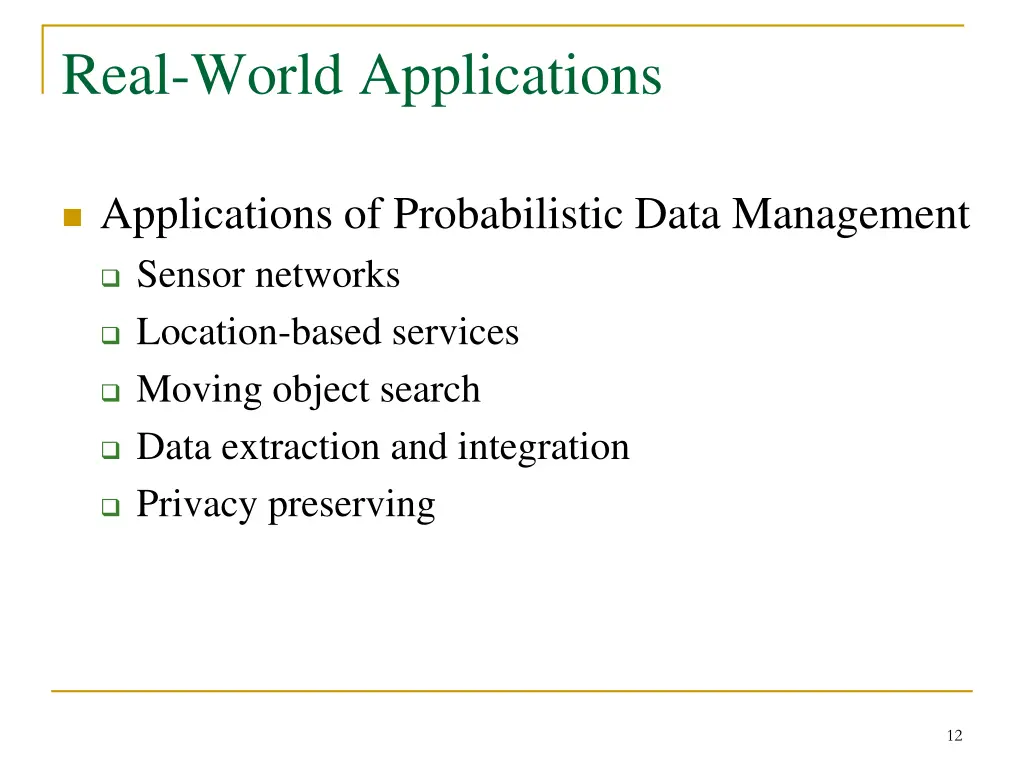 real world applications