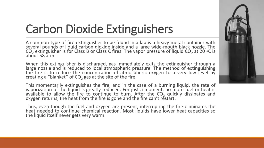 carbon dioxide extinguishers carbon dioxide