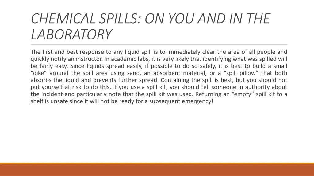 chemical spills on you and in the laboratory 1