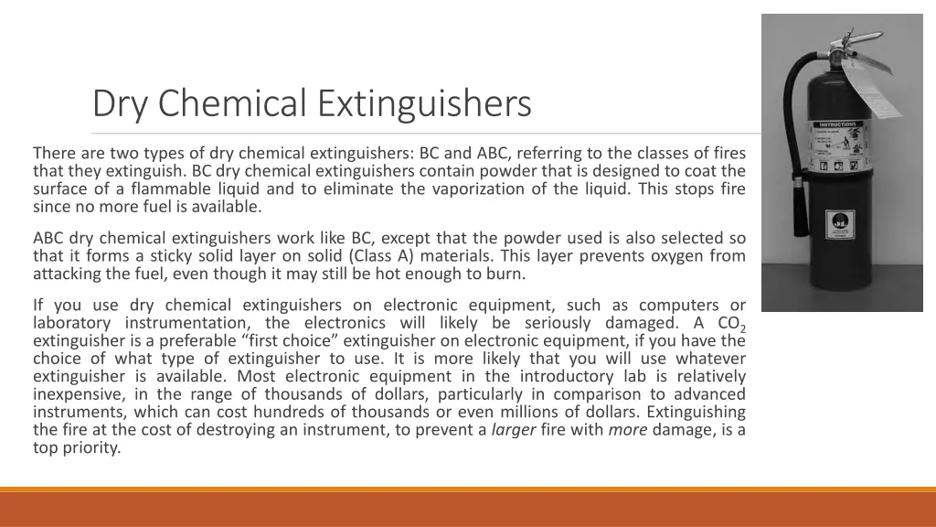 dry chemical extinguishers
