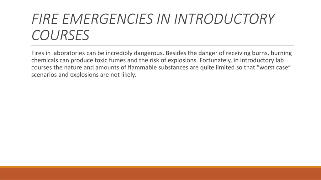 fire emergencies in introductory courses 1