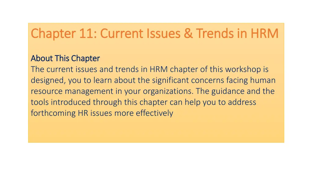 chapter chapter 11 current issues trends