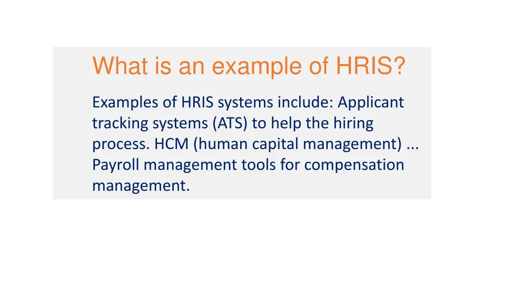 what is an example of hris