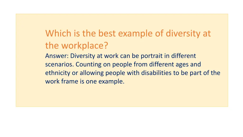 which is the best example of diversity