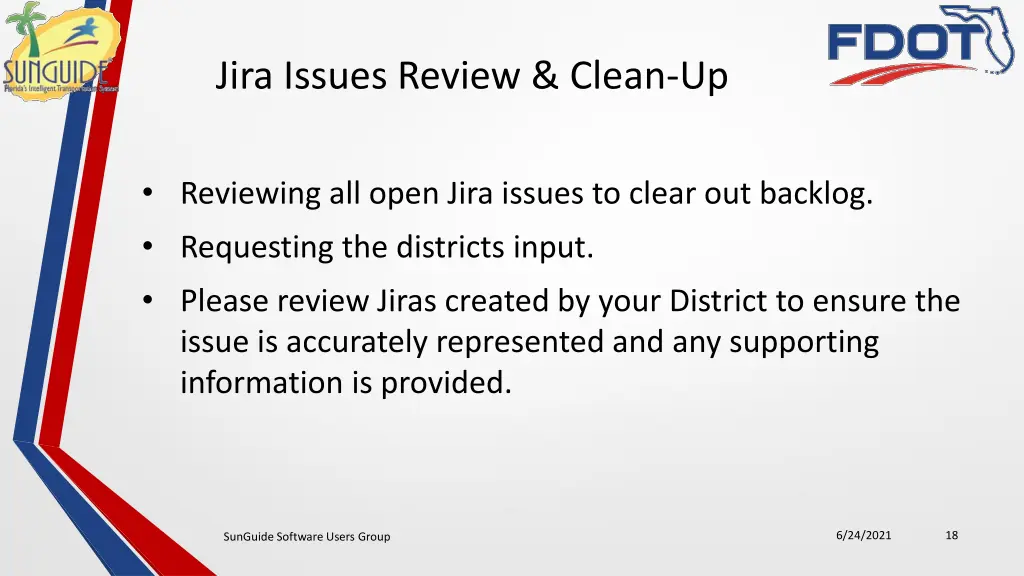 jira issues review clean up