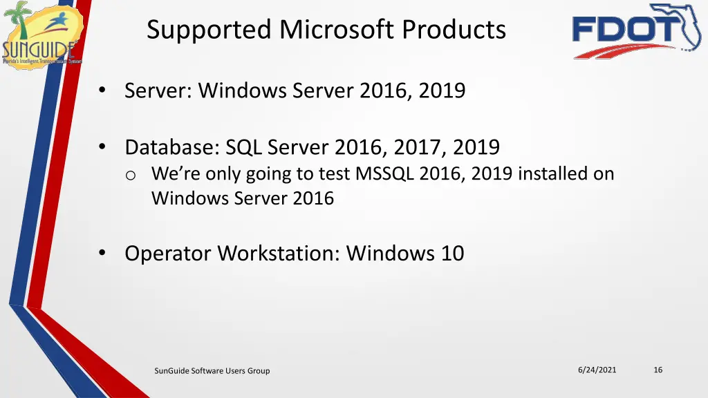 supported microsoft products