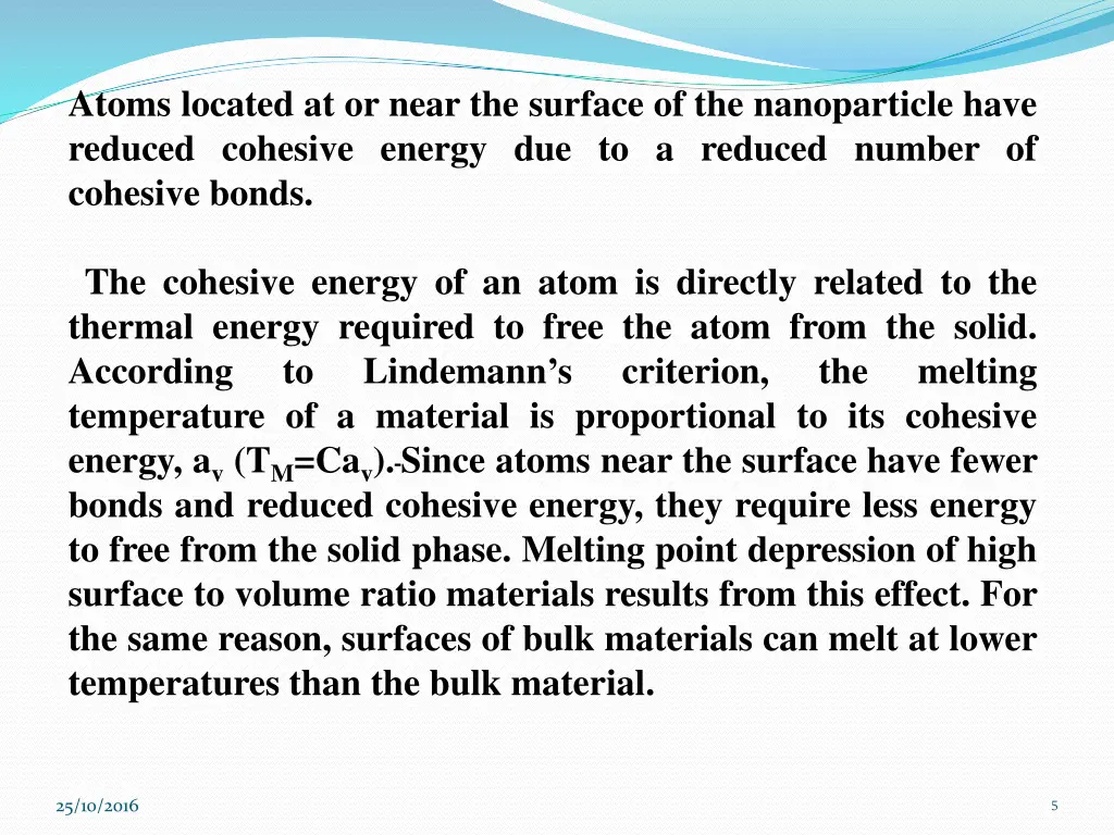 atoms located at or near the surface