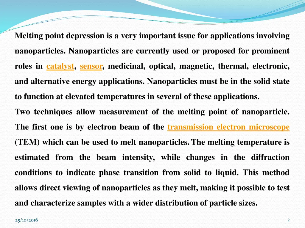 melting point depression is a very important
