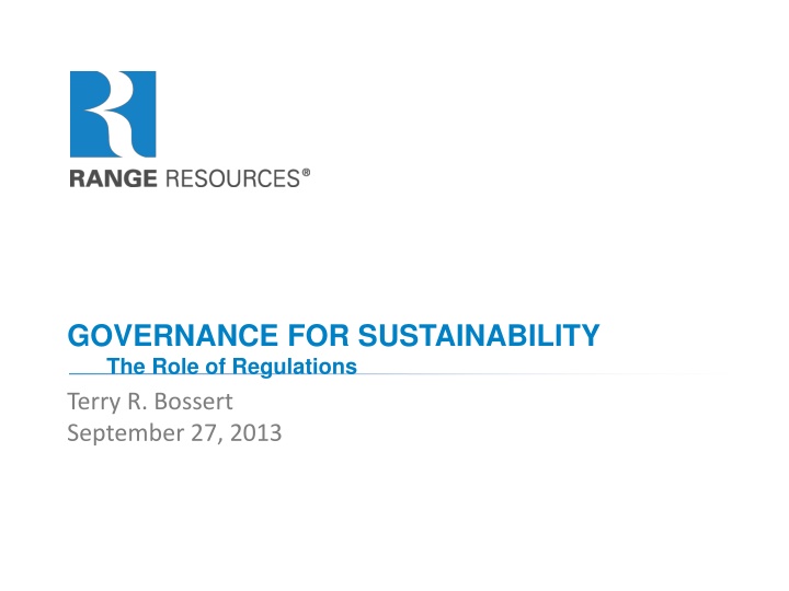 governance for sustainability the role