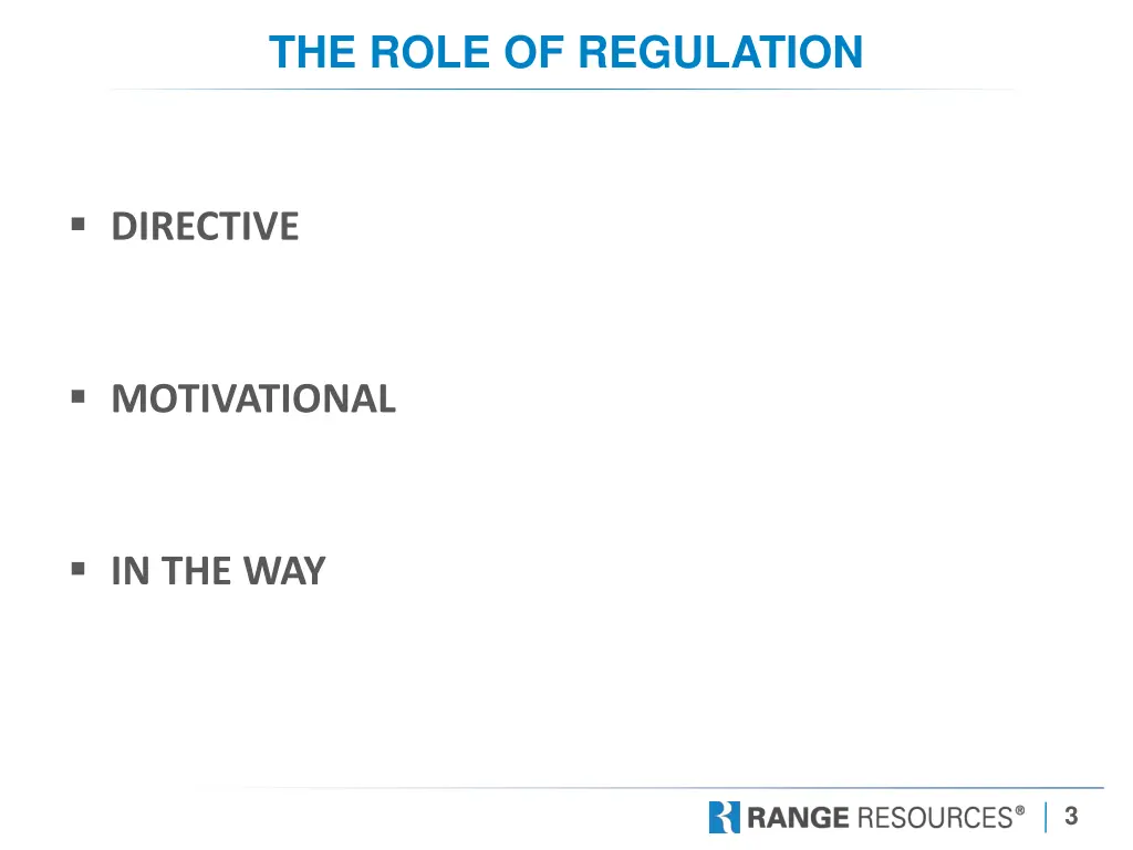 the role of regulation