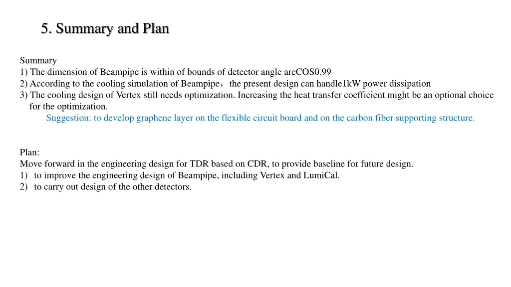 5 summary and plan
