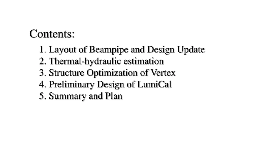 contents 1 layout of beampipe and design update
