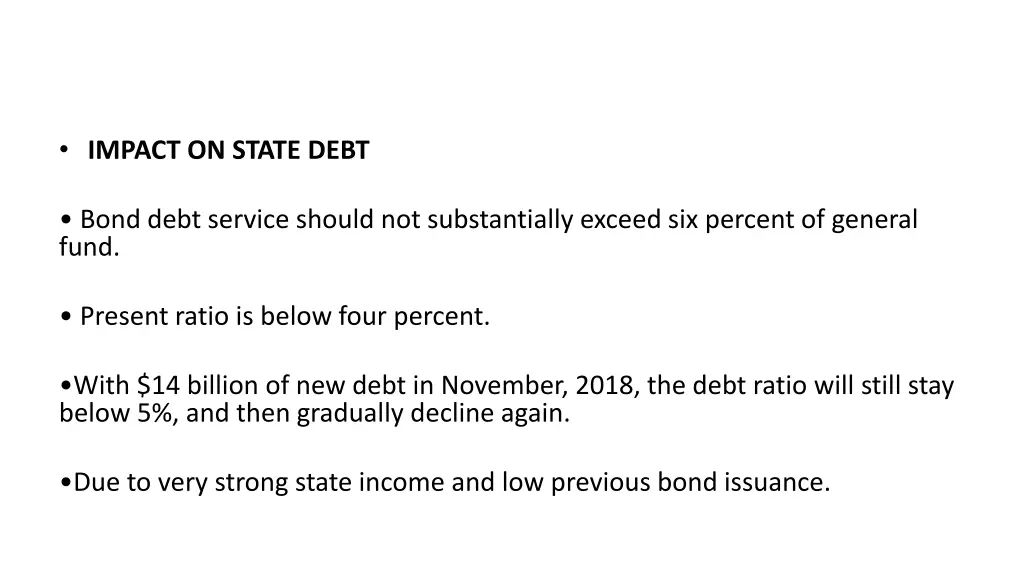impact on state debt