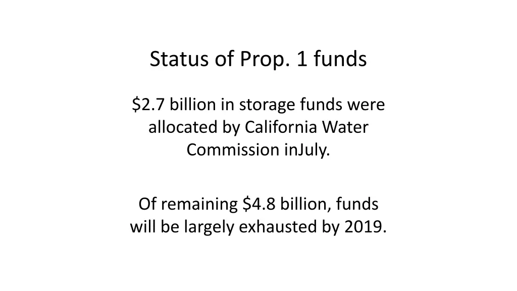 status of prop 1 funds