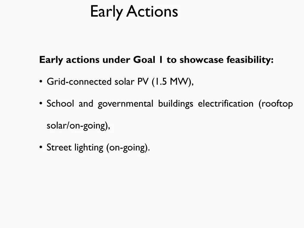 early actions