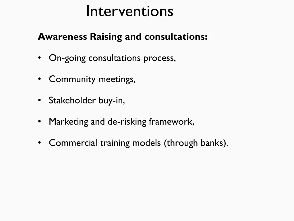 interventions
