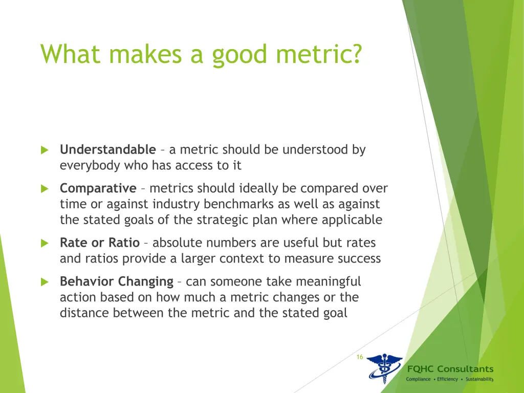 what makes a good metric