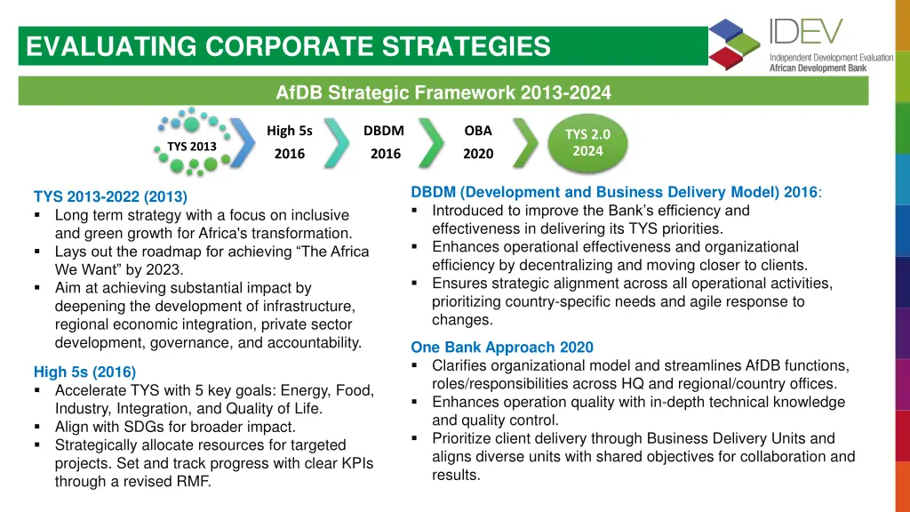 evaluating corporate strategies