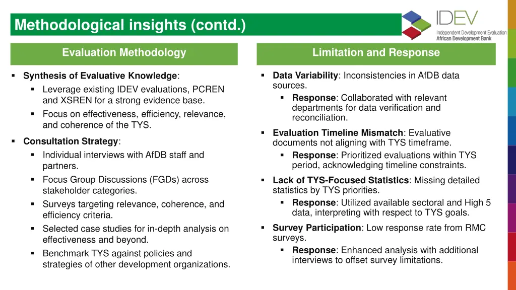 methodological insights contd