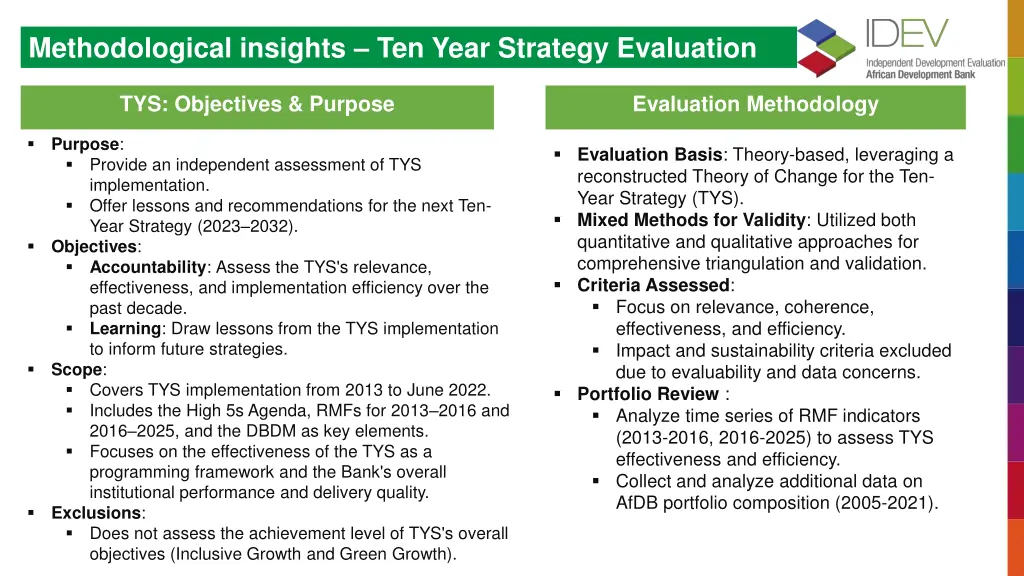 methodological insights ten year strategy