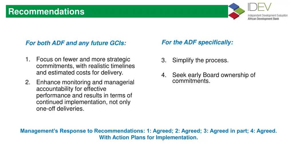 recommendations