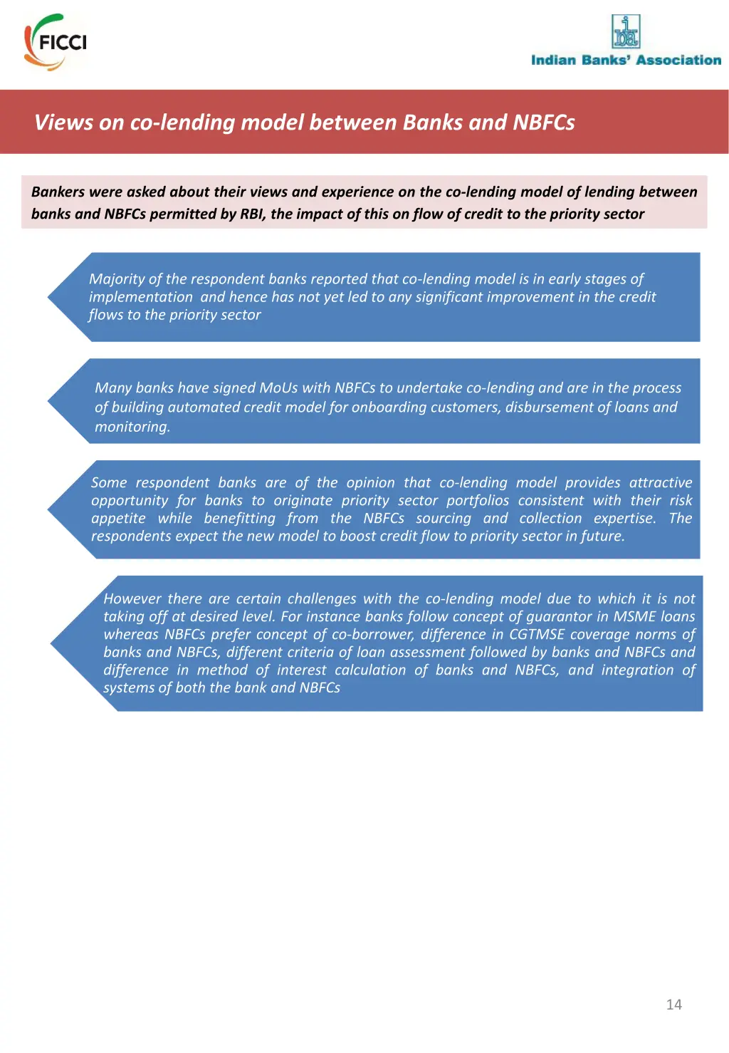 views on co lending model between banks and nbfcs