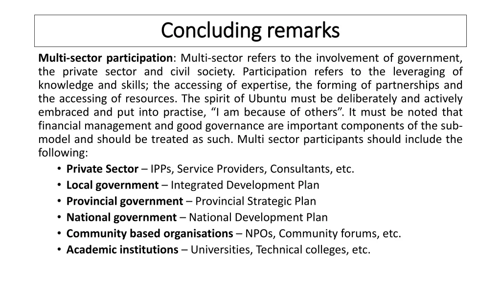 concluding remarks concluding remarks