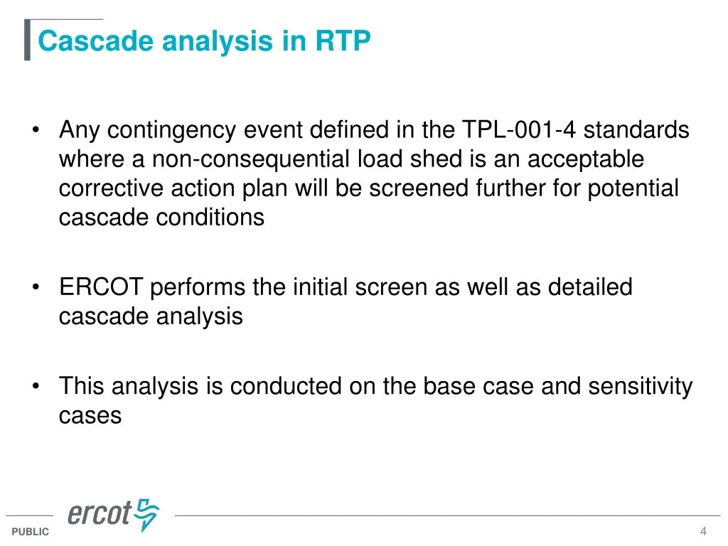 cascade analysis in rtp