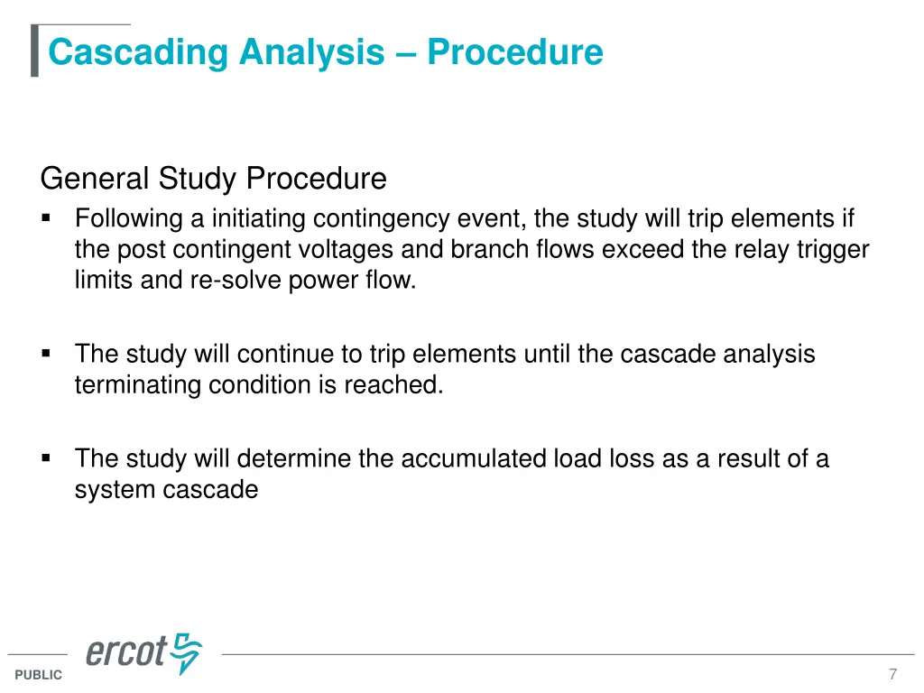 cascading analysis procedure