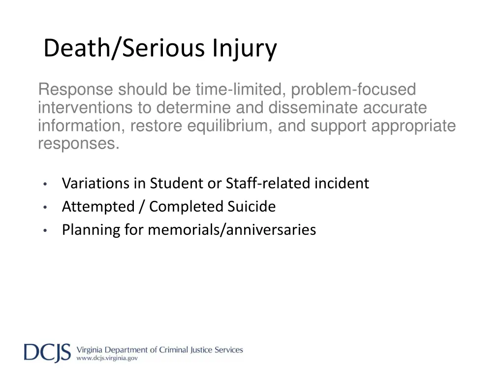 death serious injury