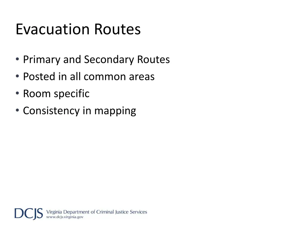 evacuation routes