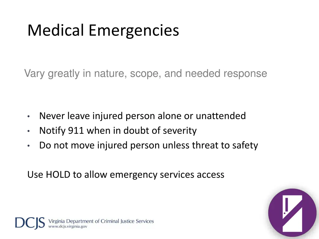 medical emergencies