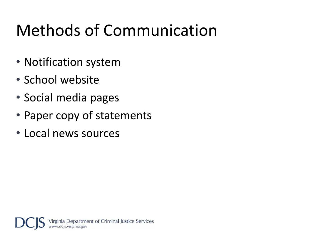 methods of communication
