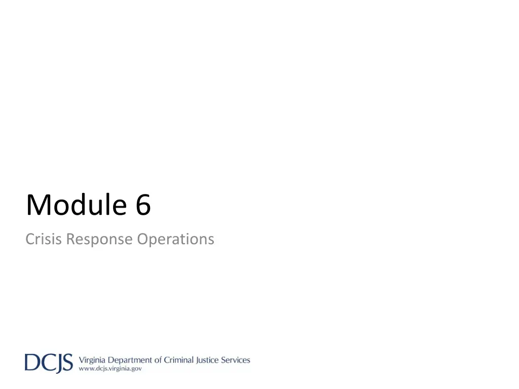 module 6 crisis response operations