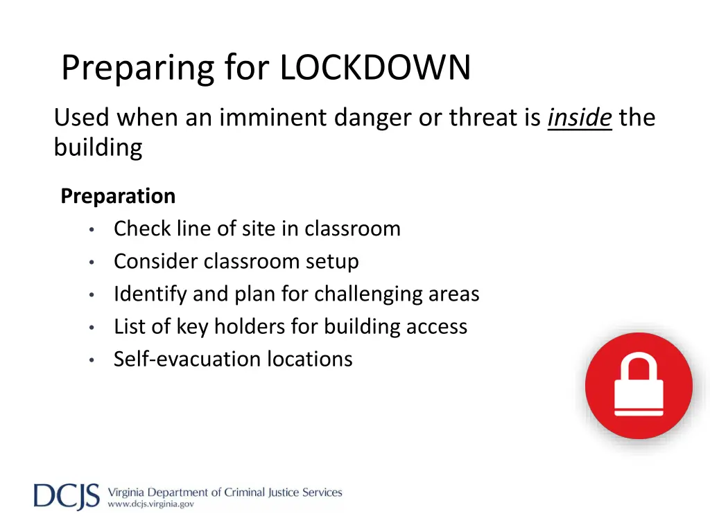preparing for lockdown