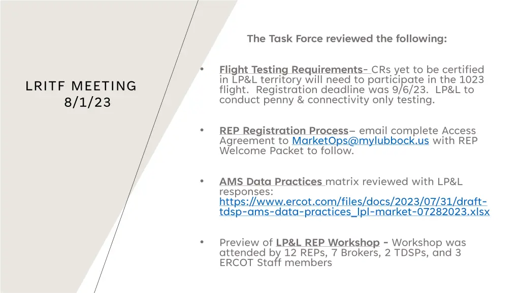 the task force reviewed the following