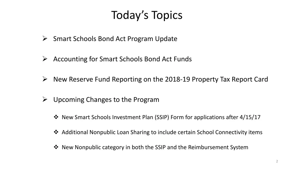 today s topics