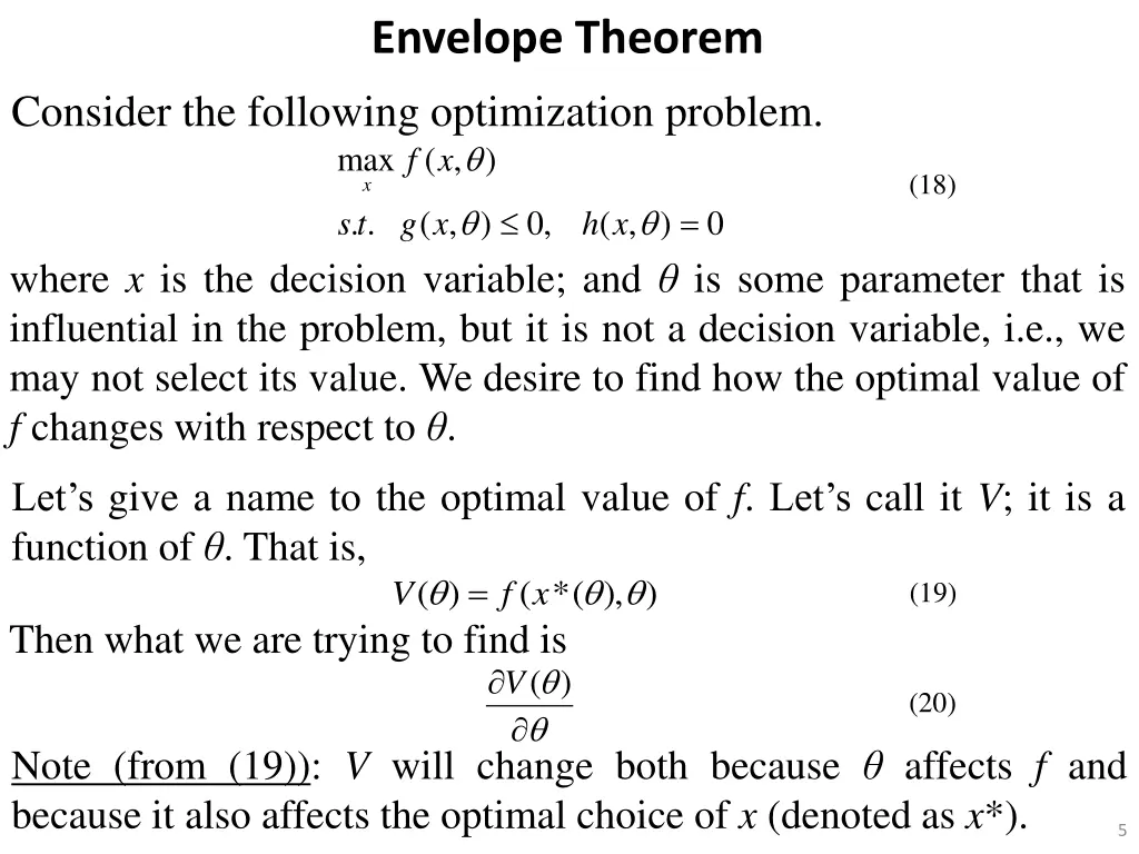 envelope theorem