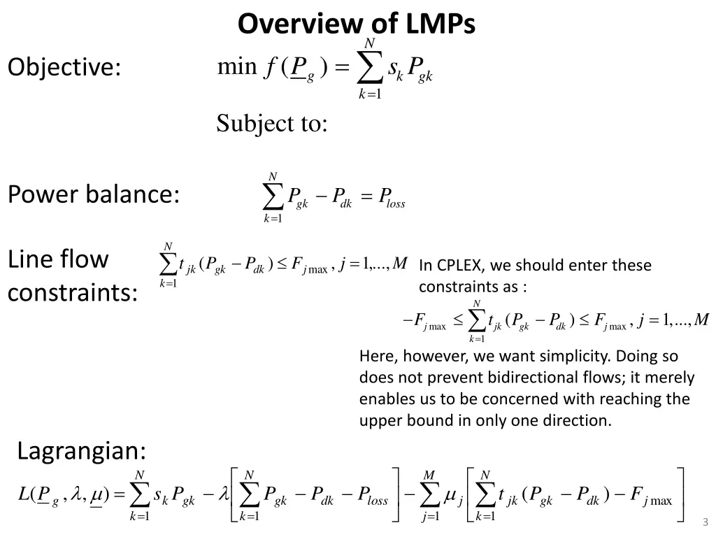 overview of lmps min g f p