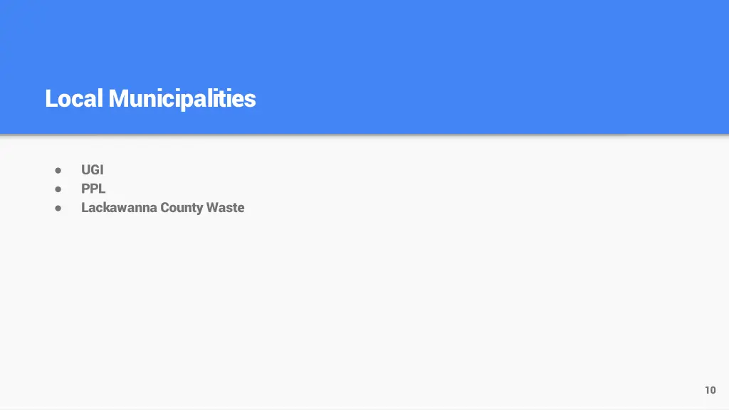 local municipalities