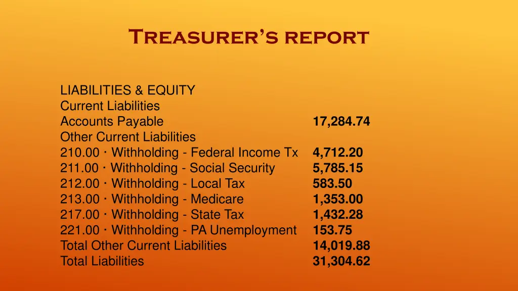 treasurer s report 1