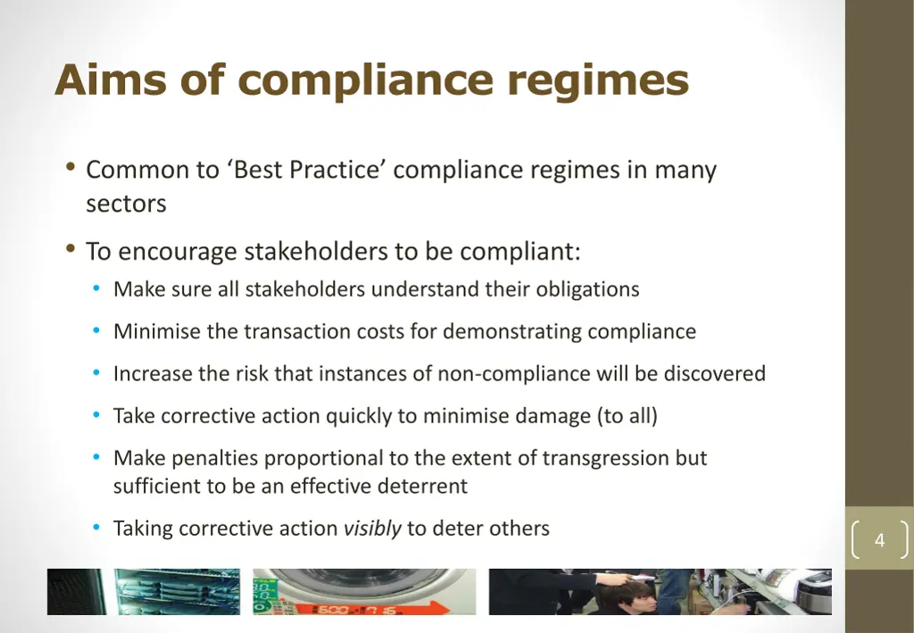 aims of compliance regimes