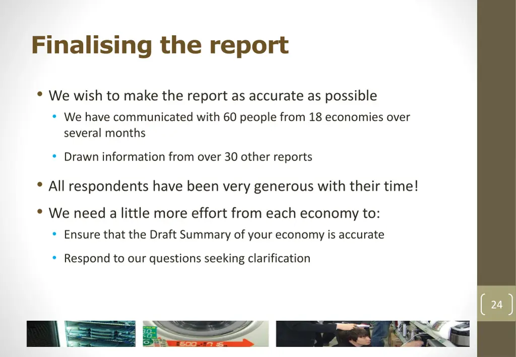 finalising the report